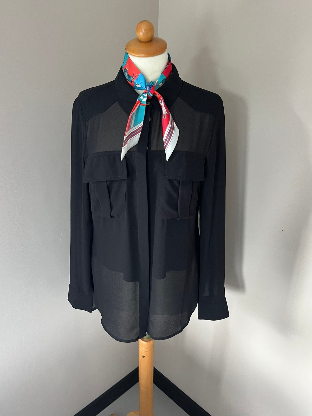 Tramontana voile blouse zwart M, Kleding | Dames, Ophalen of Verzenden, Zo goed als nieuw, Maat 38/40 (M), Zwart