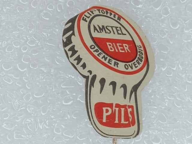 SP2076 Speldje Amstel bier Flip-topper Opener overbodig Pils, Ophalen of Verzenden, Gebruikt, Overige onderwerpen