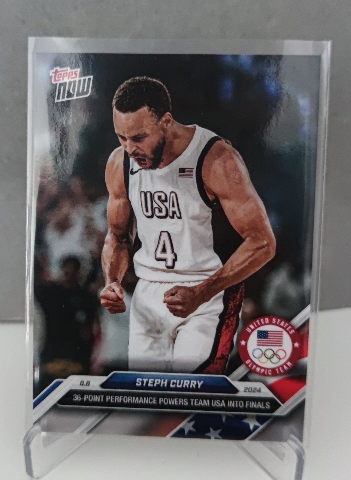 Topps Now Steph Curry Team USA Olympische Spelerskaart, Ophalen of Verzenden