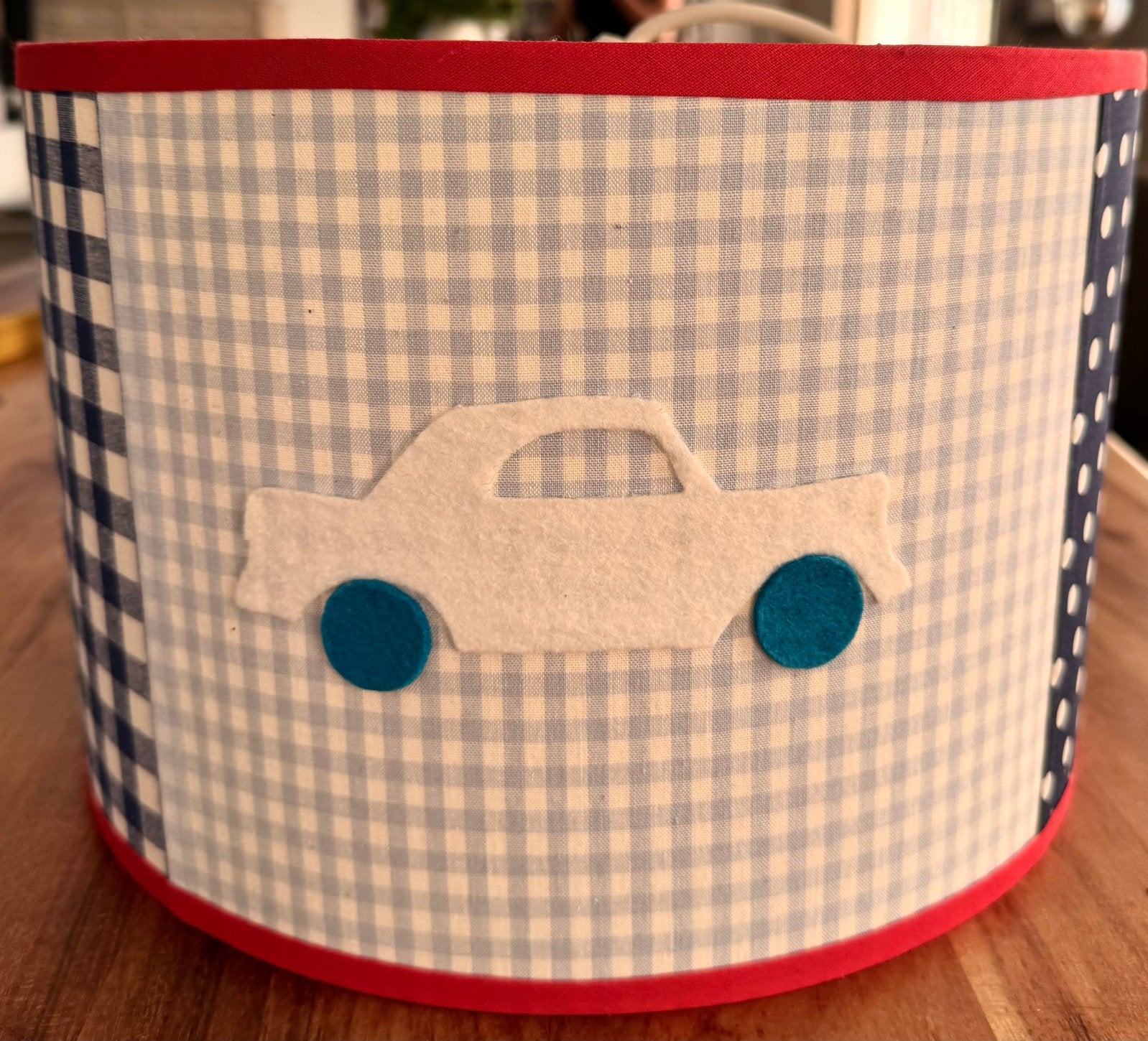 Kinderkamer hanglamp + extra kapje blauw auto, Hanglamp, Blauw, Rond, Ophalen of Verzenden