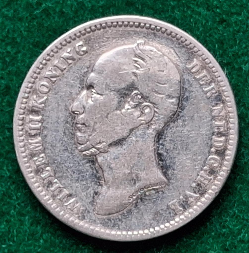 25 cent 1849, Postzegels en Munten, Munten | Nederland, Ophalen of Verzenden, Koning Willem II, 25 cent, Zilver
