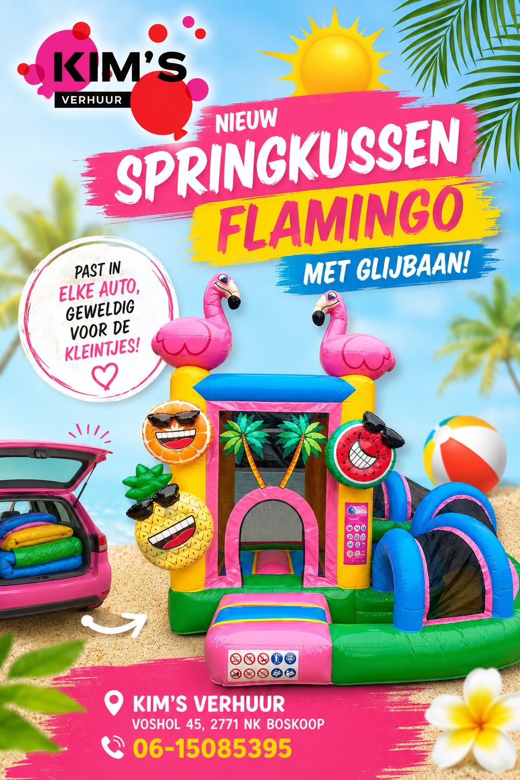 Springkussens te huur - Diverse thema's, gecertificeerd, Ophalen, Gebruikt