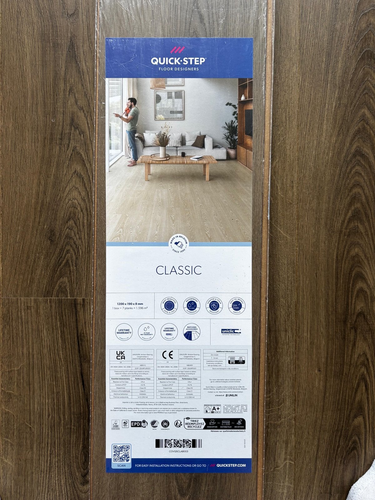 Quick-Step Classic Laminaat (Nieuw in verpakking), Ophalen, 50 tot 150 cm, Nieuw, Minder dan 5 m²
