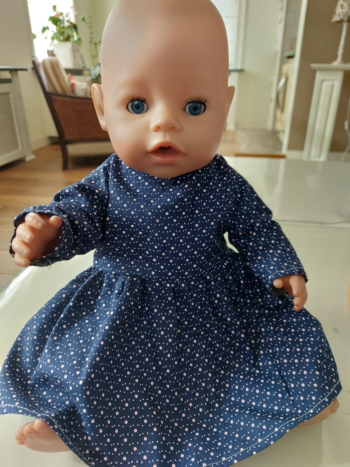 Mooie zwierjurk baby born pop 43cm, Ophalen of Verzenden, Babypop