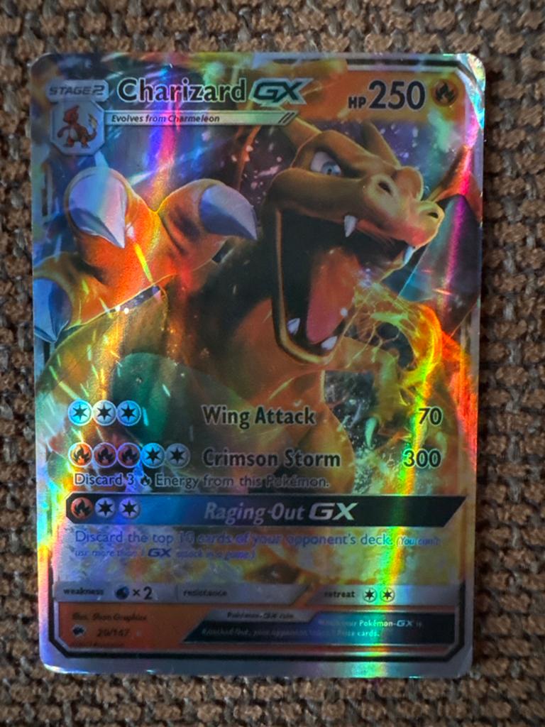 Charizard GX Pokémon Kaart - Holo Foil 20/147, Ophalen, Gebruikt, Losse kaart, Foil