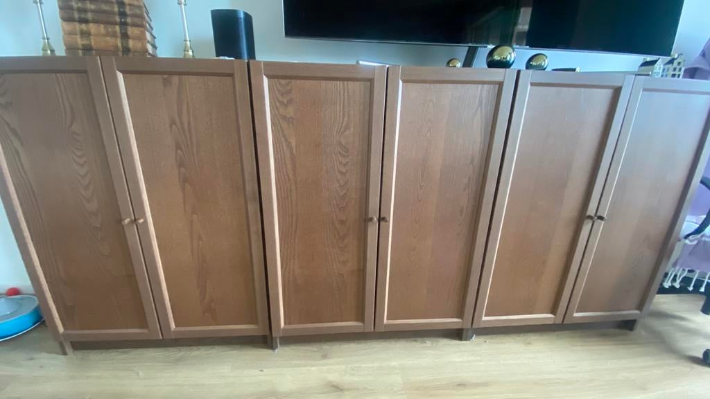 3 Ikea Billy/Oxberg bookcase with doors, Huis en Inrichting, Kasten | Boekenkasten, Ophalen, 50 tot 100 cm, Zo goed als nieuw