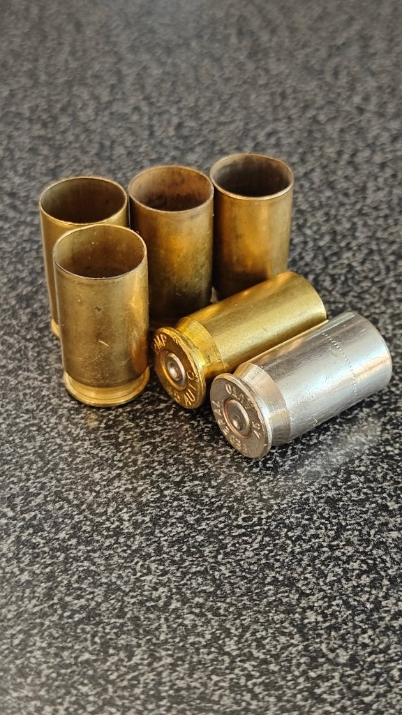 6 lege hulzen .45 Auto, Verzamelen, Ophalen of Verzenden, Landmacht, Amerika, Hulzen of Bodemvondsten