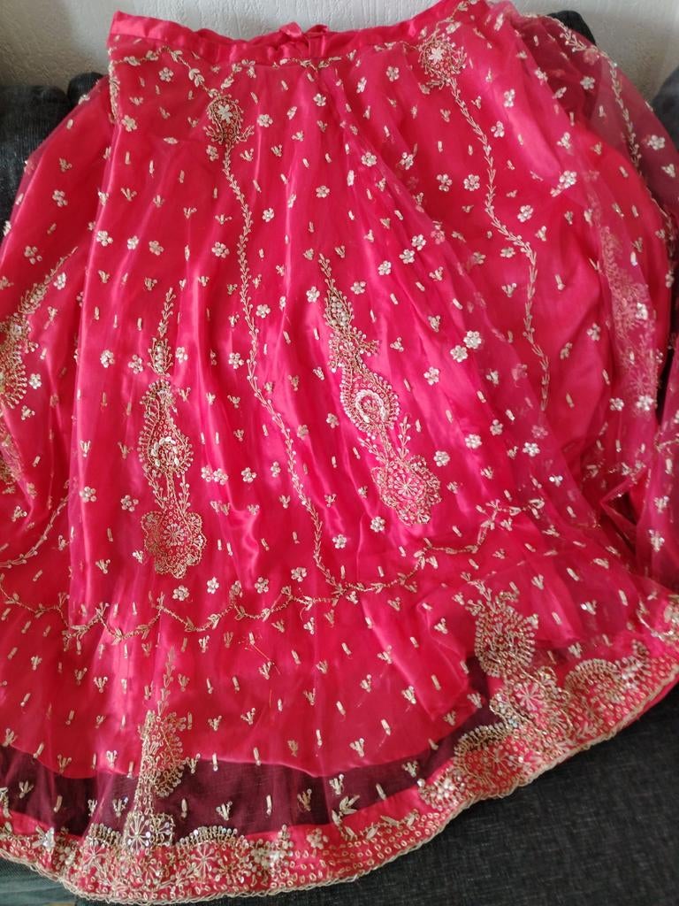 Choli Gagra  met top complete bewerkt, Ophalen of Verzenden, Nieuw, Maat 42/44 (L), Overige typen