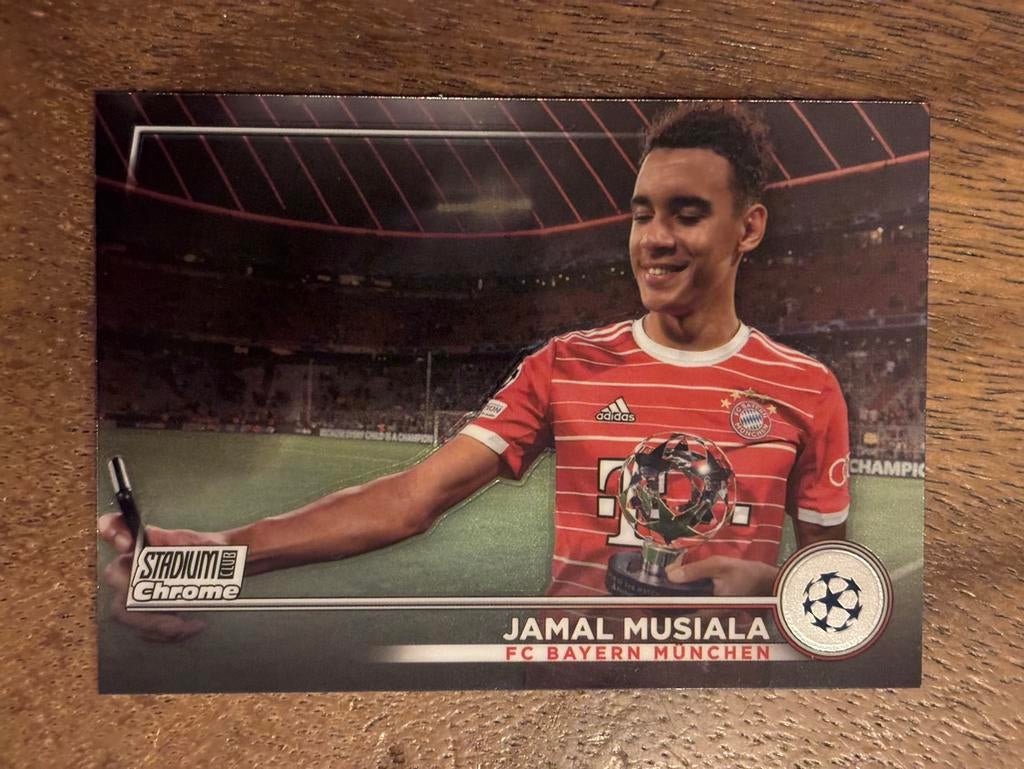 Jamal Musiala Topps Stadium Club Chrome Spelerskaart, Ophalen of Verzenden, Zo goed als nieuw, Buitenlandse clubs, Spelerskaart