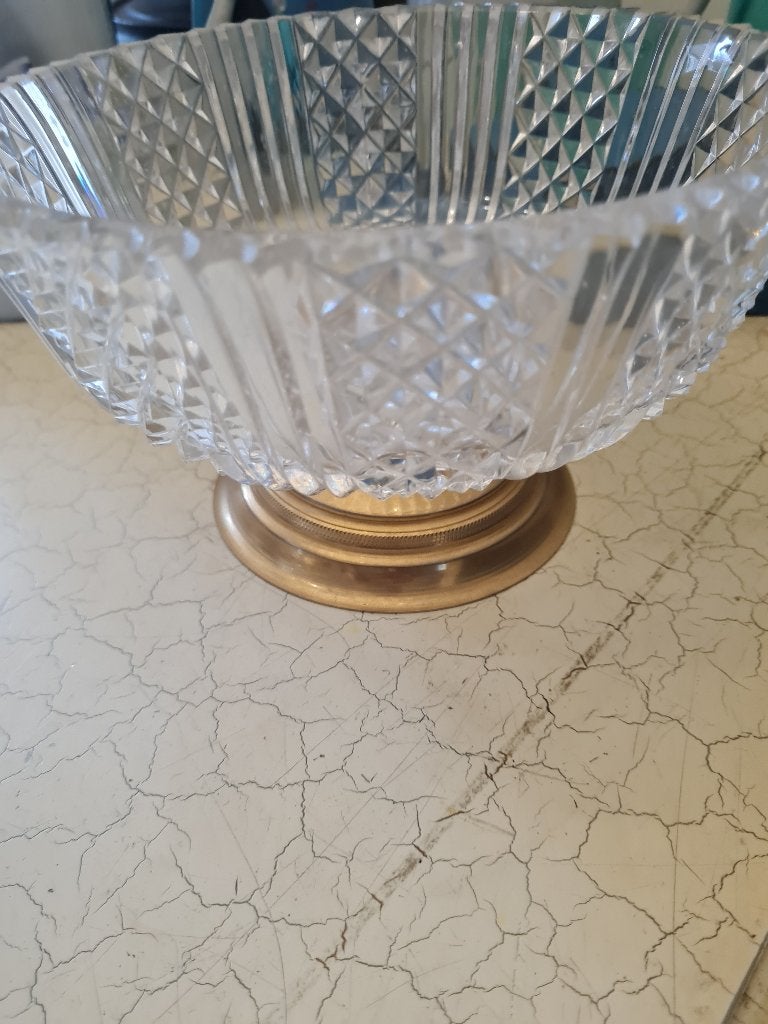 Oude kristallen schaal fruitschaal