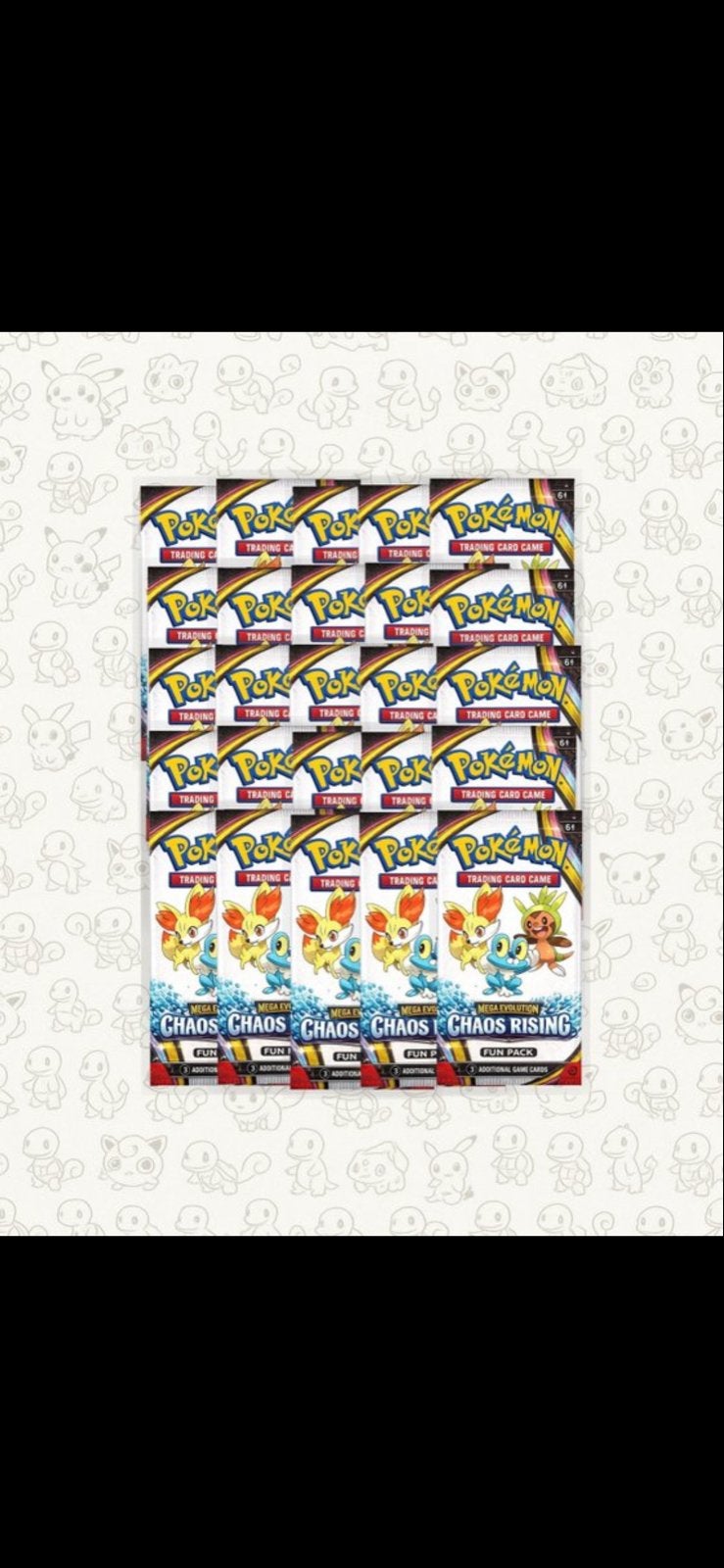 25 Pokémon TCG Booster Packs MEGA Chaos en Rising Engels, Ophalen of Verzenden, Nieuw, Booster