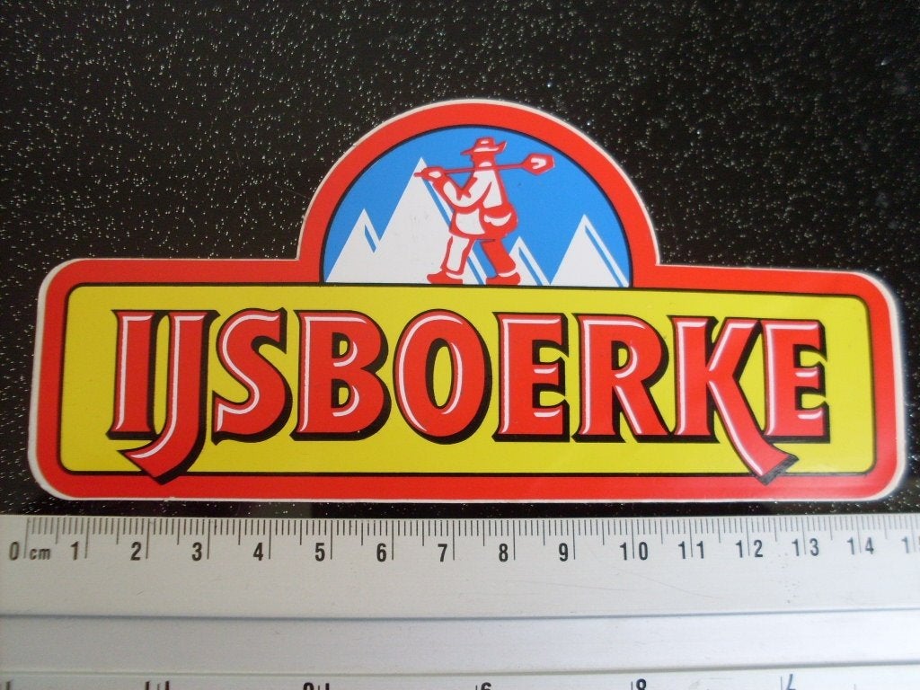 sticker ijsboerke logo, Verzenden, Zo goed als nieuw, Bedrijf of Vereniging