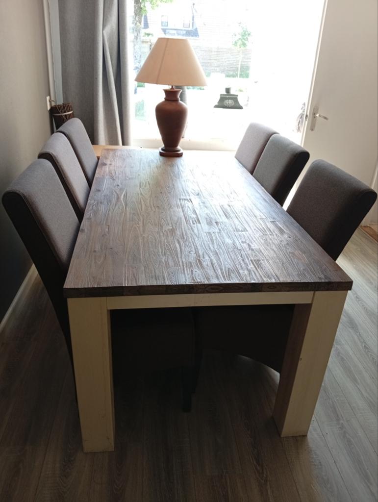 Eettafel 190x95 cm - Goede staat met gebruikerssporen, Ophalen, Gebruikt, 50 tot 100 cm, 150 tot 200 cm