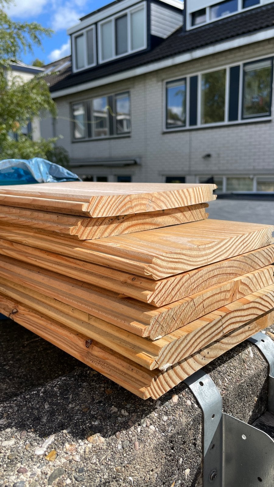 Douglasplank mes en groef 18 cm breed, 1,8 cm dik, Doe-het-zelf en Verbouw, Ophalen, Gebruikt, Minder dan 25 mm, Plank