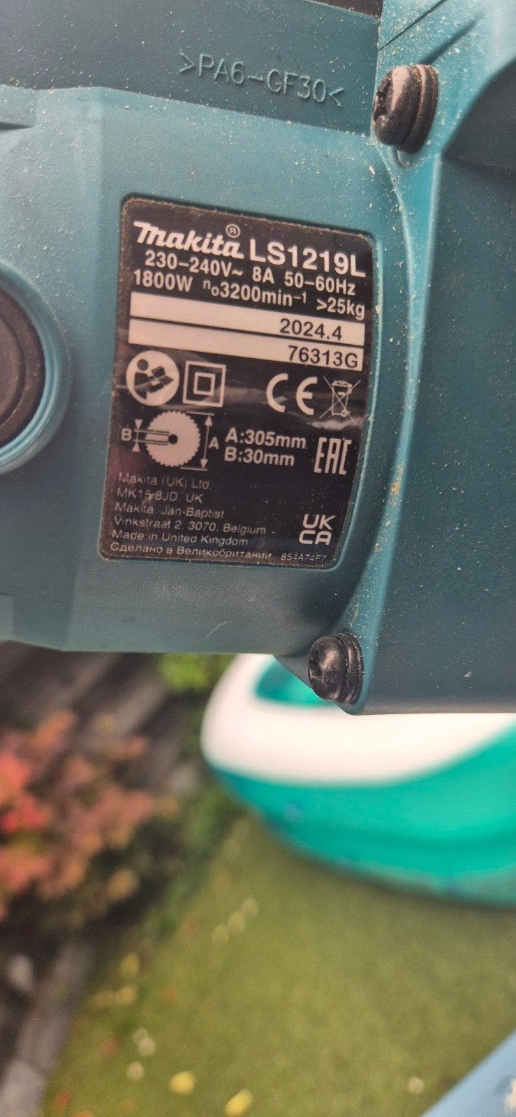 Makita LS1219L Afkortzaag 1800W met onderstel, Ophalen, Gebruikt, 70 mm of meer, Makita