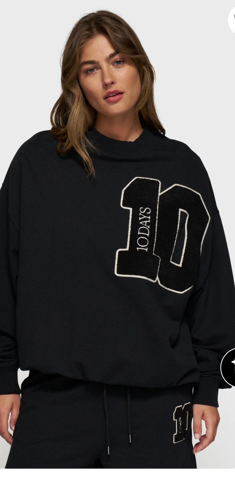 Oversized baseball sweater 10 days s/m, Ophalen of Verzenden, Zo goed als nieuw, Zwart