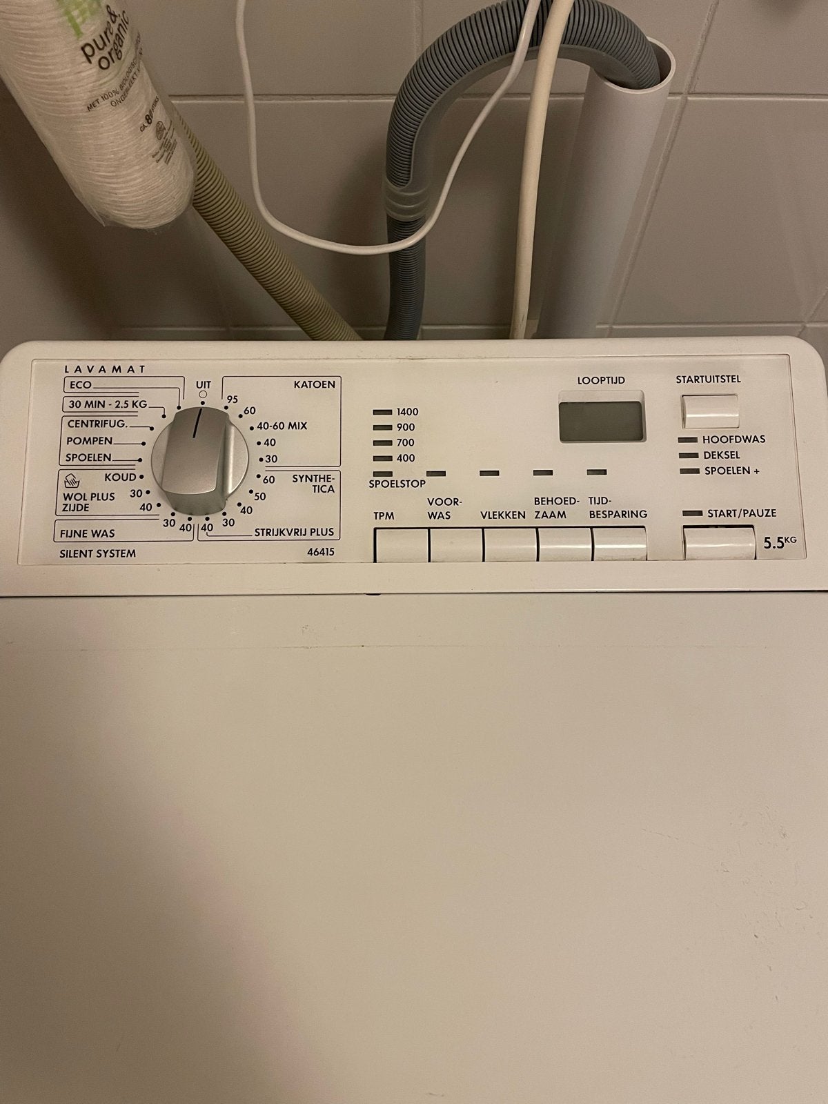 Bovenlader wasmachine - ophalen avond 28 september, Ophalen, 1200 tot 1600 toeren, Gebruikt, 4 tot 6 kg