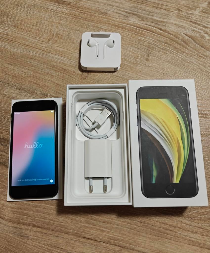 iPhone SE 2020 - 128GB - Zwart - Compleet, Telecommunicatie, Mobiele telefoons | Apple iPhone, 128 GB, Zwart, Ophalen of Verzenden