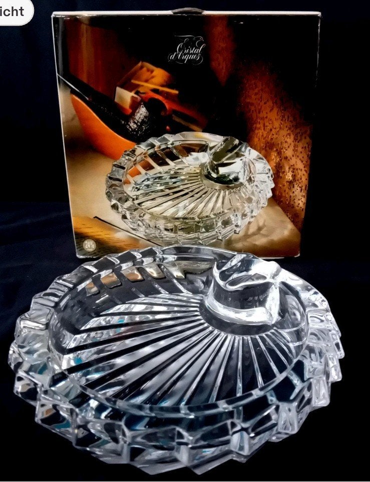 Vintage Cristal d'Arques kristallen schelp asbak, Antiek en Kunst, Antiek | Glas en Kristal, Ophalen of Verzenden