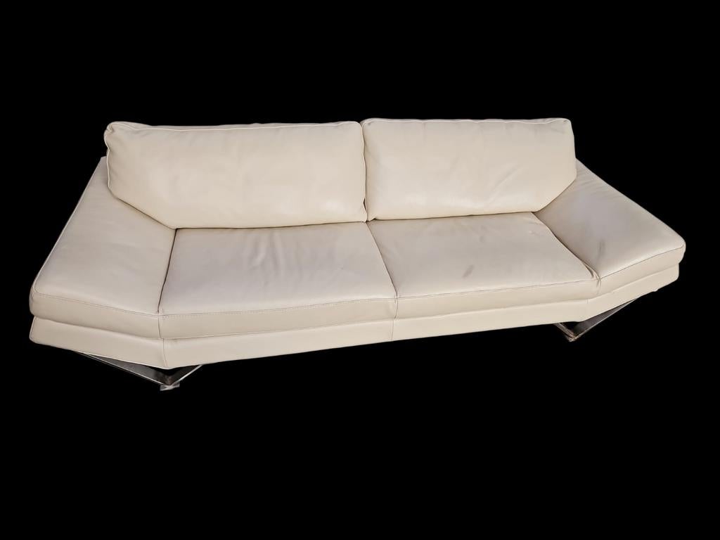 Leren bankje - Natuzzi, Ophalen, Gebruikt, 150 tot 200 cm, Tweepersoons