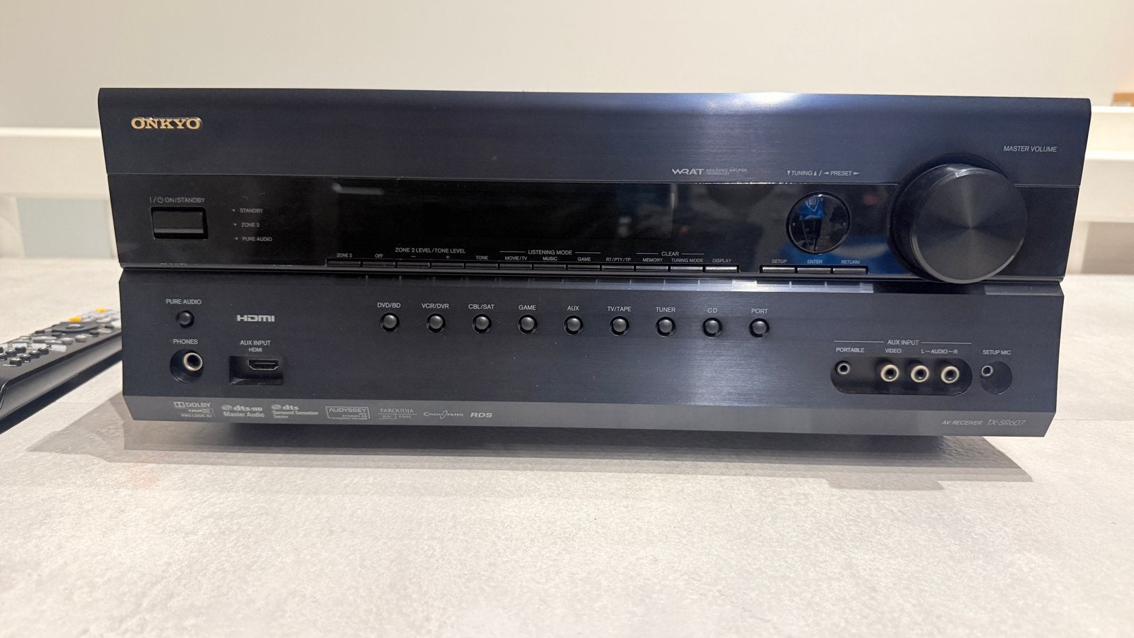 Onkyo TX-SR607 AV Receiver met afstandsbediening, Audio, Tv en Foto, Gebruikt, Ophalen of Verzenden, 120 watt of meer, Onkyo