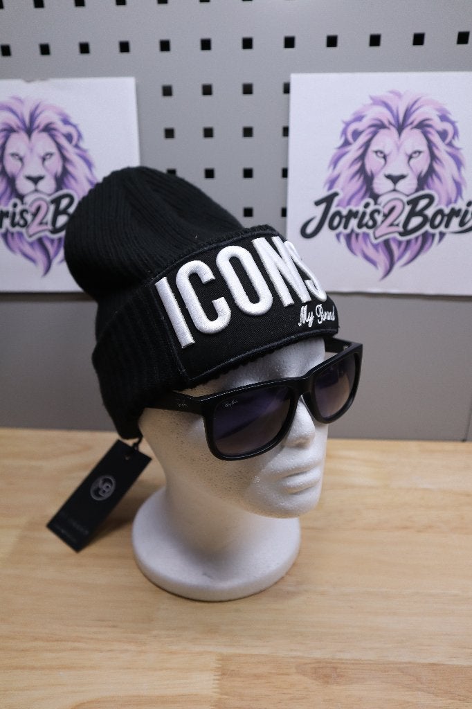 Nieuw My Brand ICONS beanie muts in het Zwart €7,50, Nieuw, Overige maten, Ophalen of Verzenden, Muts