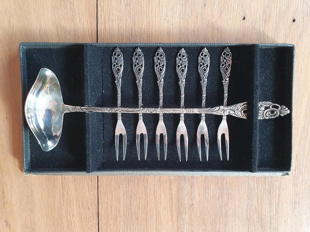 Oud verzilverd bowl bestek Gero 90, Ophalen of Verzenden