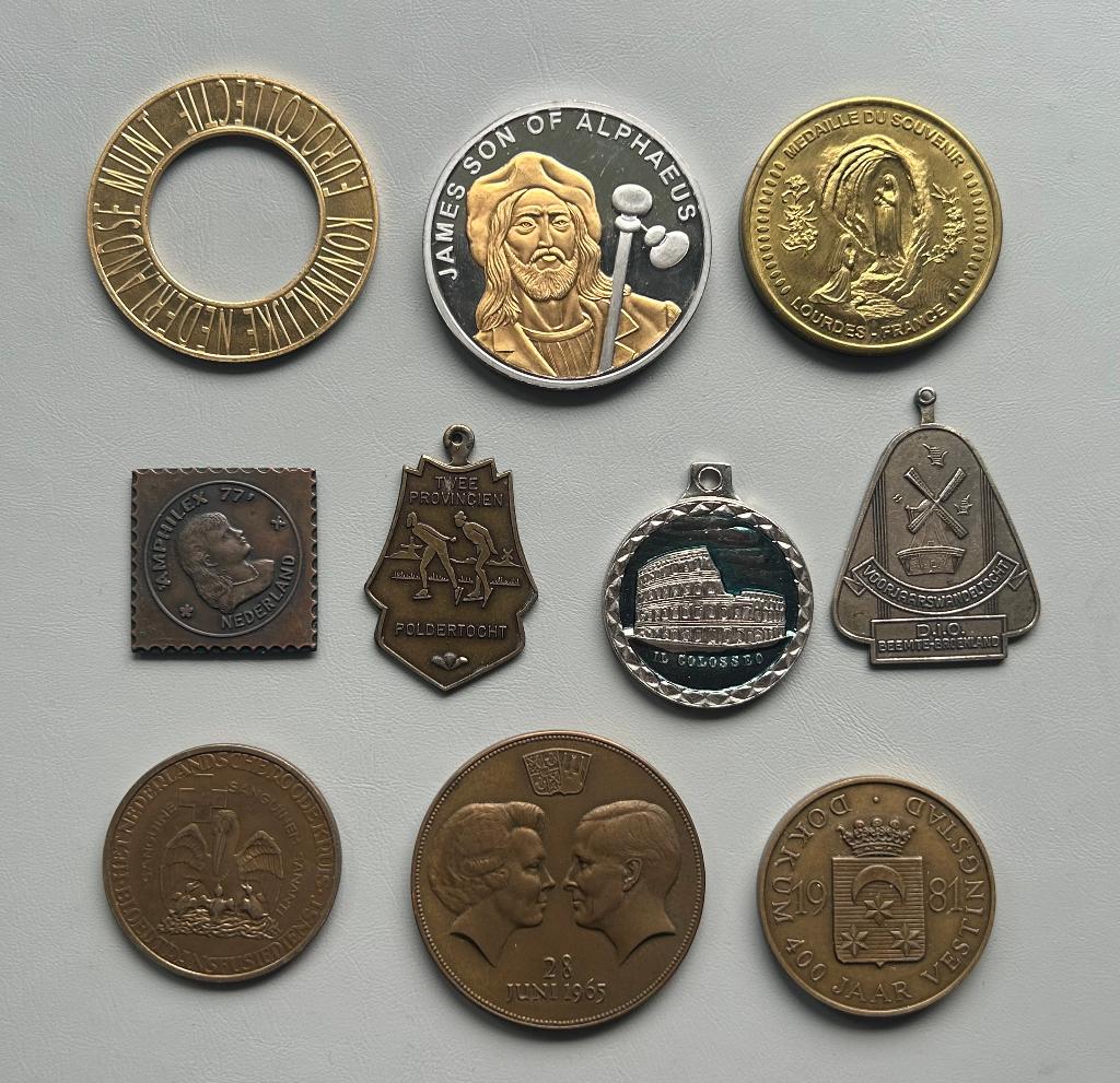 Medailles/Penningen lot 10 stuks (4), Postzegels en Munten, Munten en Bankbiljetten | Verzamelingen, Ophalen of Verzenden, Buitenland