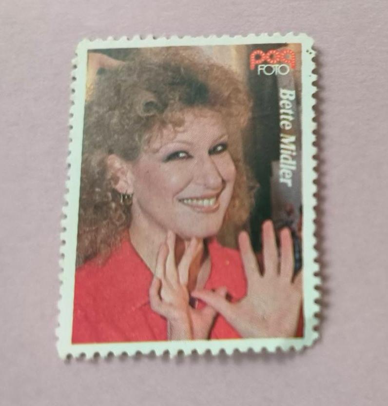 Popfoto zegel Bette Midler, Ophalen of Verzenden, Nieuw, Foto of Kaart