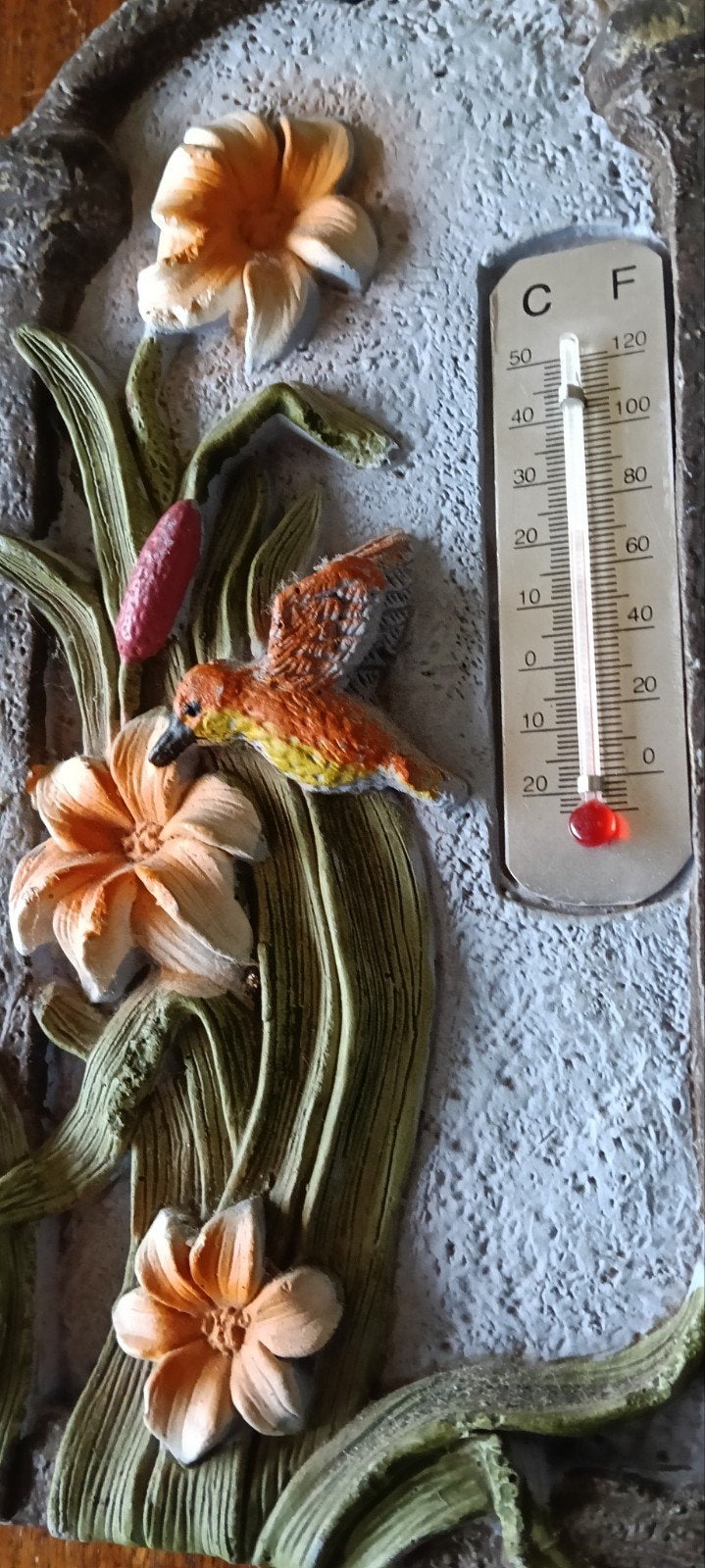 barometer art deco look bloemen, Buitenthermometer, Ophalen of Verzenden, Steen/keramiek