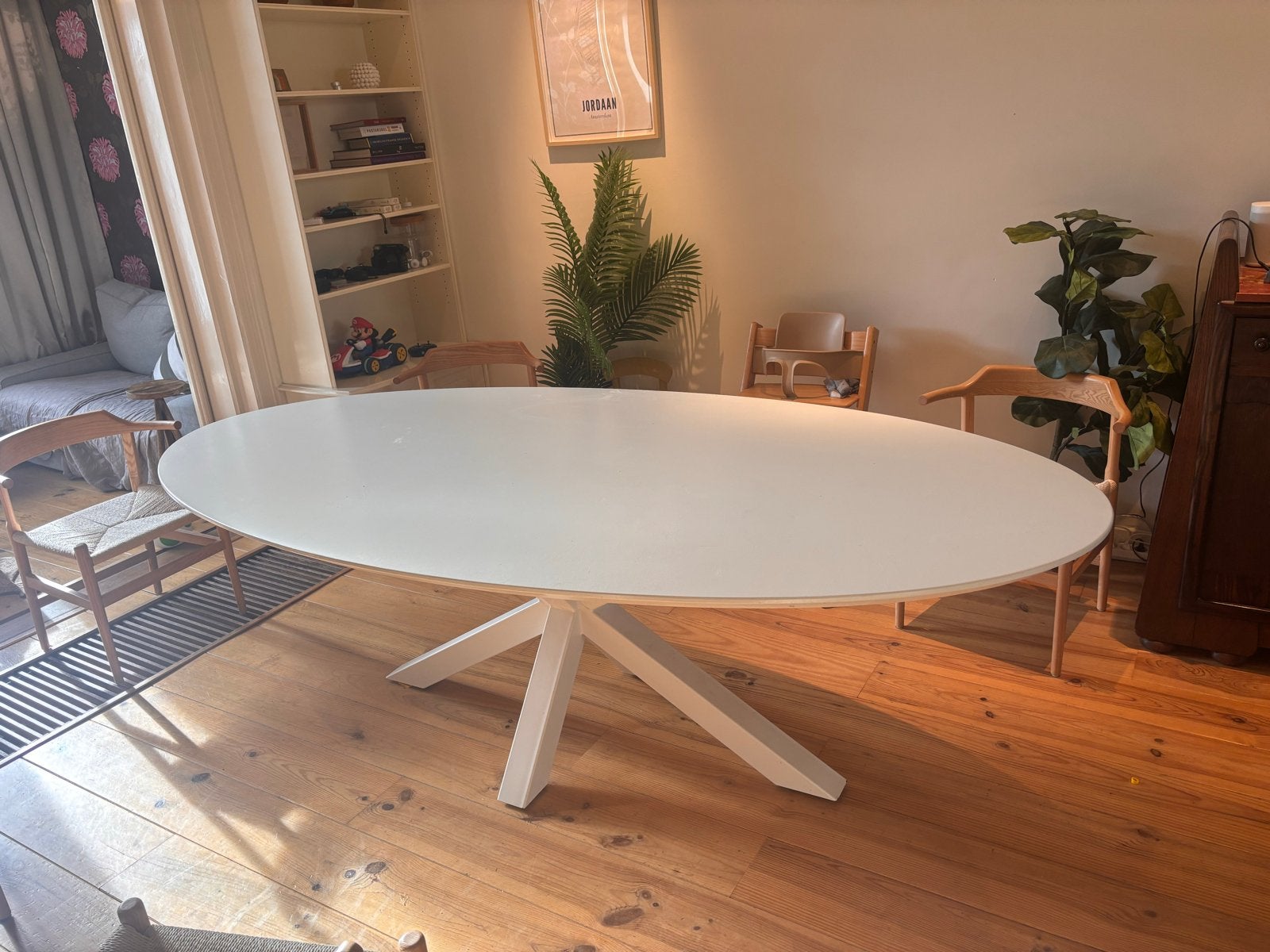 Ovale eettafel - Wit - Modern design - homestock, Ophalen, Overige materialen, Gebruikt, 100 tot 150 cm