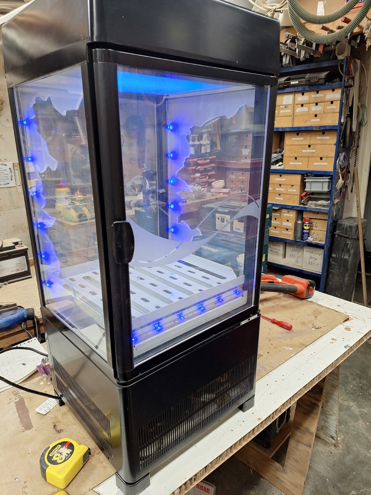 Schitterende bar opzet koelkast met blauwe ledverlichting, Ophalen, Gebruikt