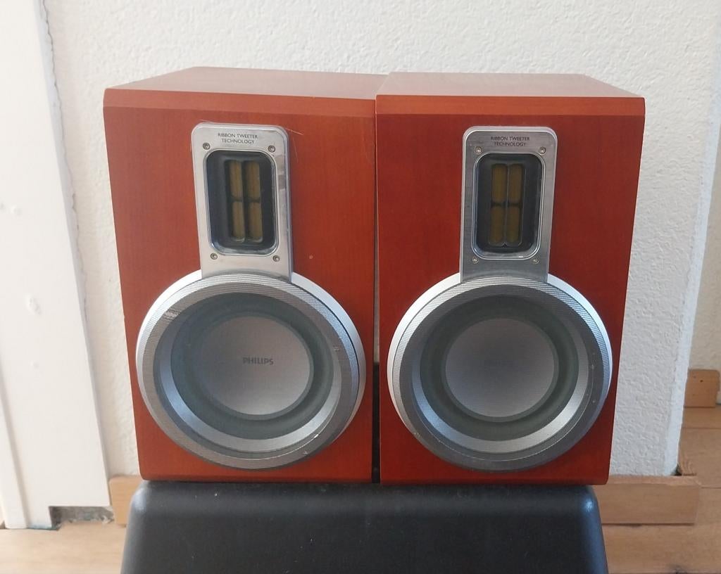 Philips MCD708 Ribbon Tweeter Boekenplank Speakers, Philips, Gebruikt, Ophalen of Verzenden, Minder dan 60 watt
