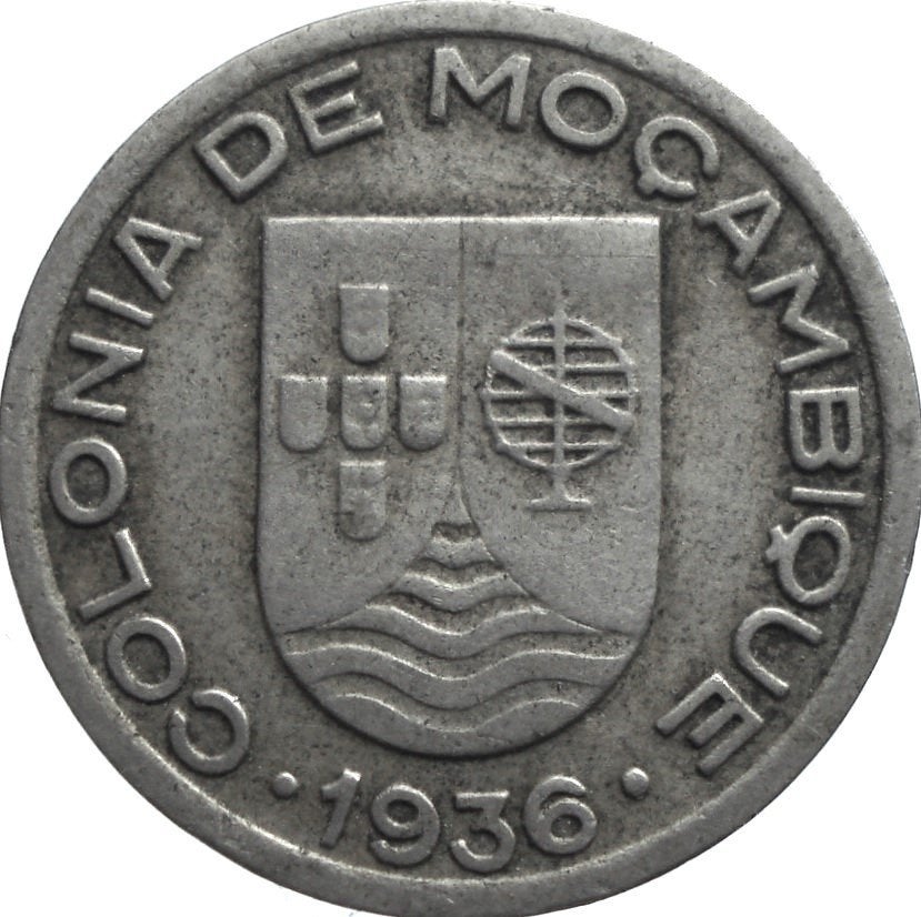 Mozambique 50 centavos 1936 (schaars), Postzegels en Munten, Munten | Afrika, Ophalen of Verzenden, Overige landen, Losse munt