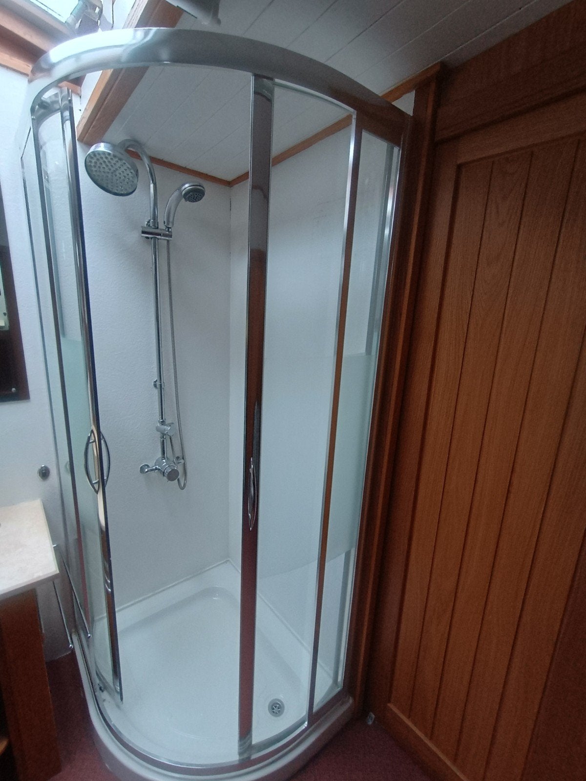 Half ronde glazen douchewand 192 cm hoog, Doe-het-zelf en Verbouw, Ophalen, Gebruikt, Glas, Douche