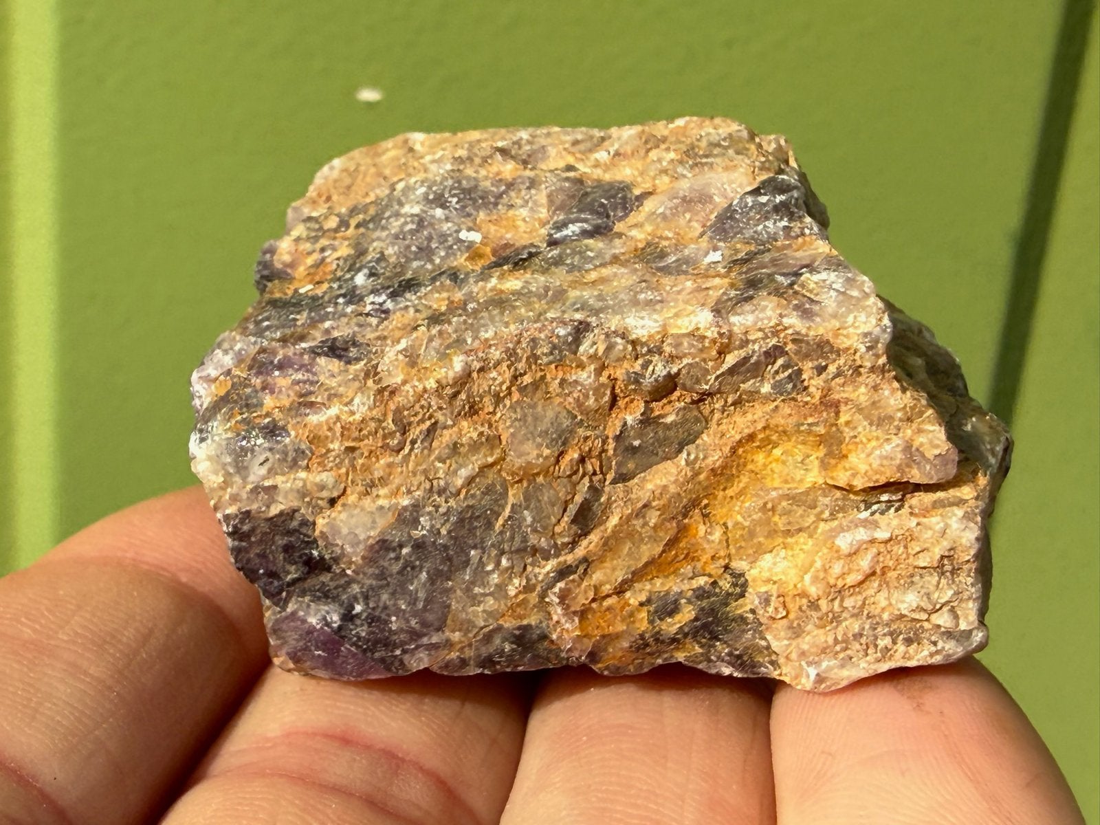 natuurlijk Amazez - Azeztuliet met Amethist - ruw mineralen, Ophalen of Verzenden, Mineraal