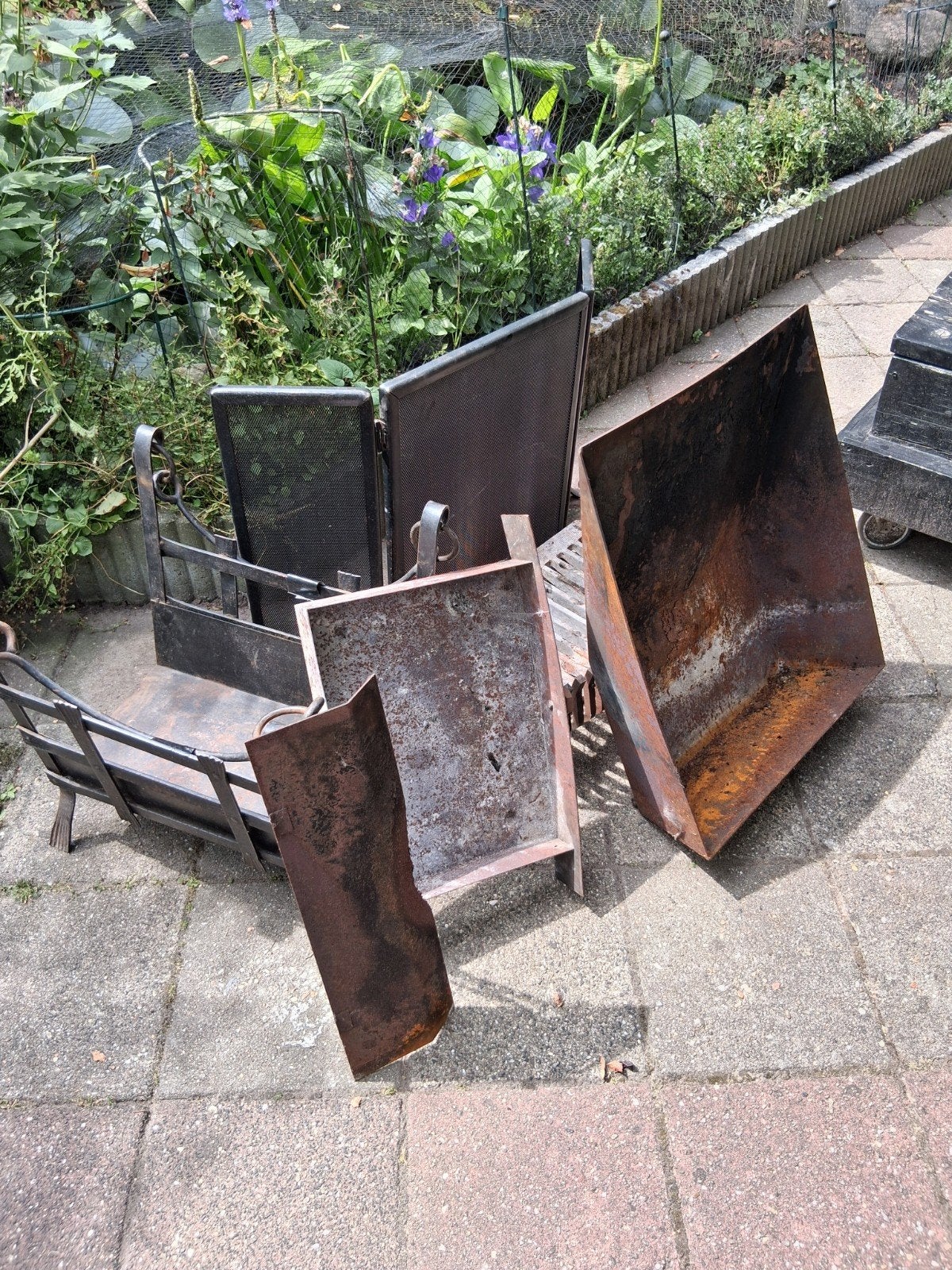 complete set voor open haard of in de tuin, Ophalen, Gebruikt, Vrijstaande haard, Houthaard