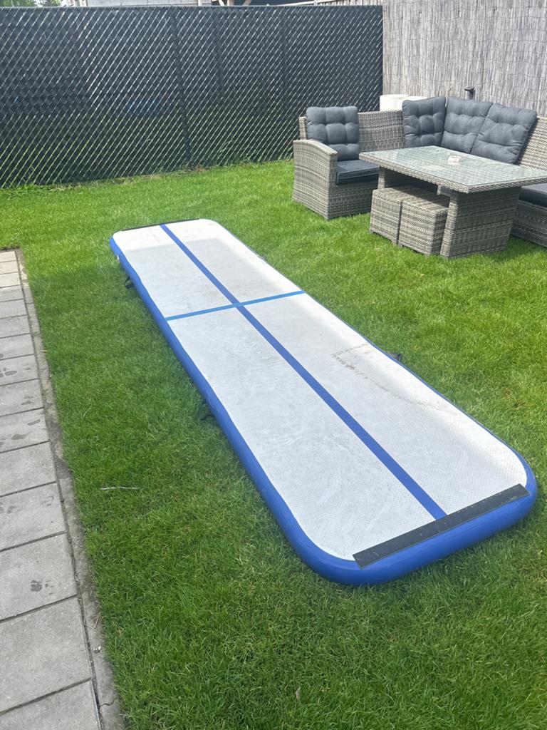 Airtrack turnmat - gebruikt, Ophalen of Verzenden, Gebruikt, Blauw, Materiaal
