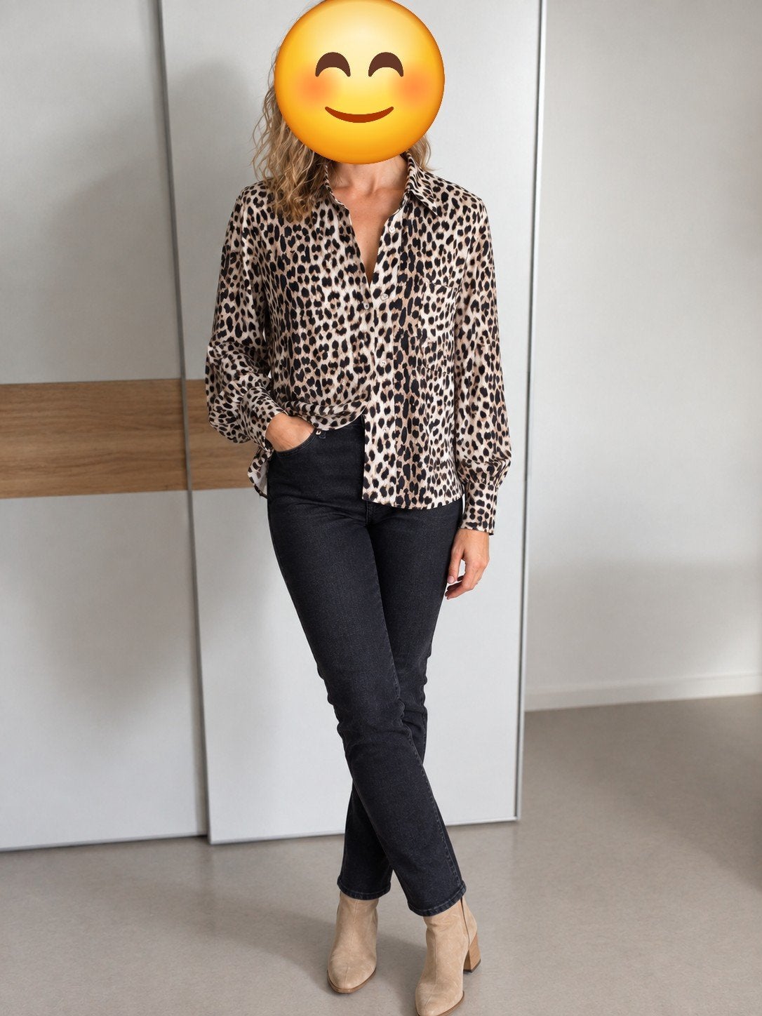 Leopard print blouse van C.H.O.I.C.E. (TU), Maat 38/40 (M), Meerkleurig, Ophalen of Verzenden, Zo goed als nieuw