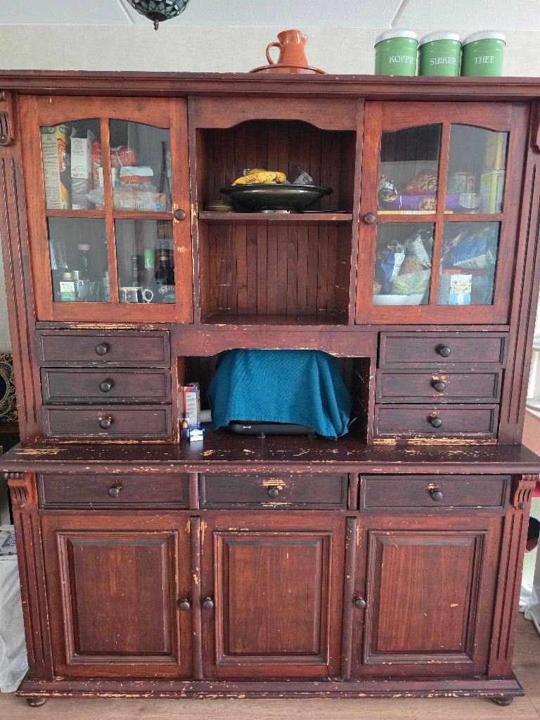 GRATIS grote vintage buffetkast / servieskast – opknapper, Ophalen, Gebruikt, 150 tot 200 cm, Met lade(s)