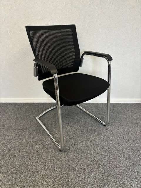Vergaderstoelen slede chroom / netwave. Partij op voorraad!, Niet ingevuld, Gebruikt, Zwart, Niet ingevuld