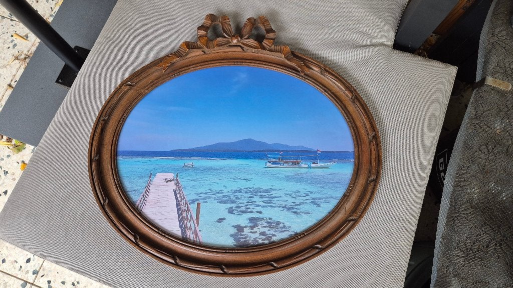 fotolijst met strik ovaal uit de jaren 20/30 grote lijst, Ophalen, Hout, Overige typen, Zo goed als nieuw
