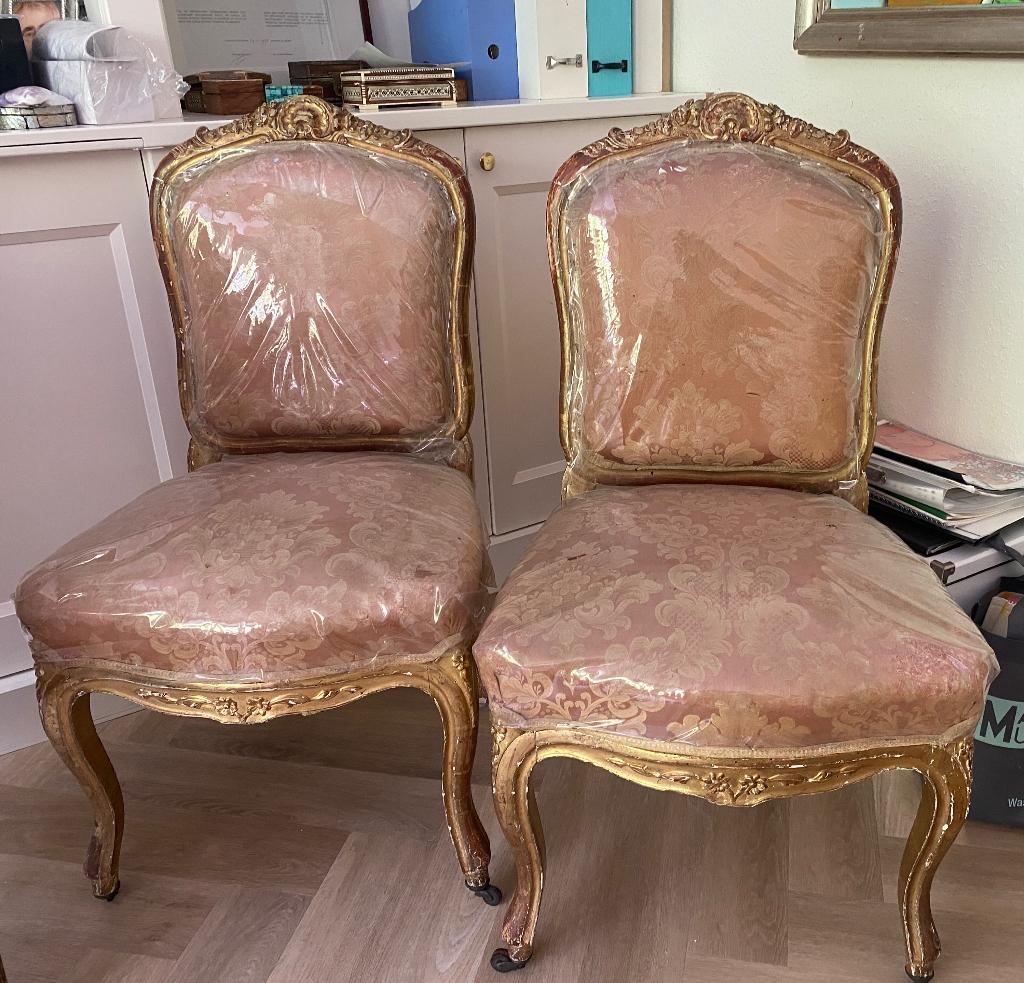 2 prachtige antieke Louis xv stoelen., Ophalen
