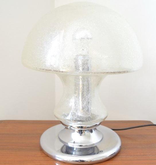 vintage tafellamp Doria spage age glas/chrome, Ophalen, Zo goed als nieuw, Glas