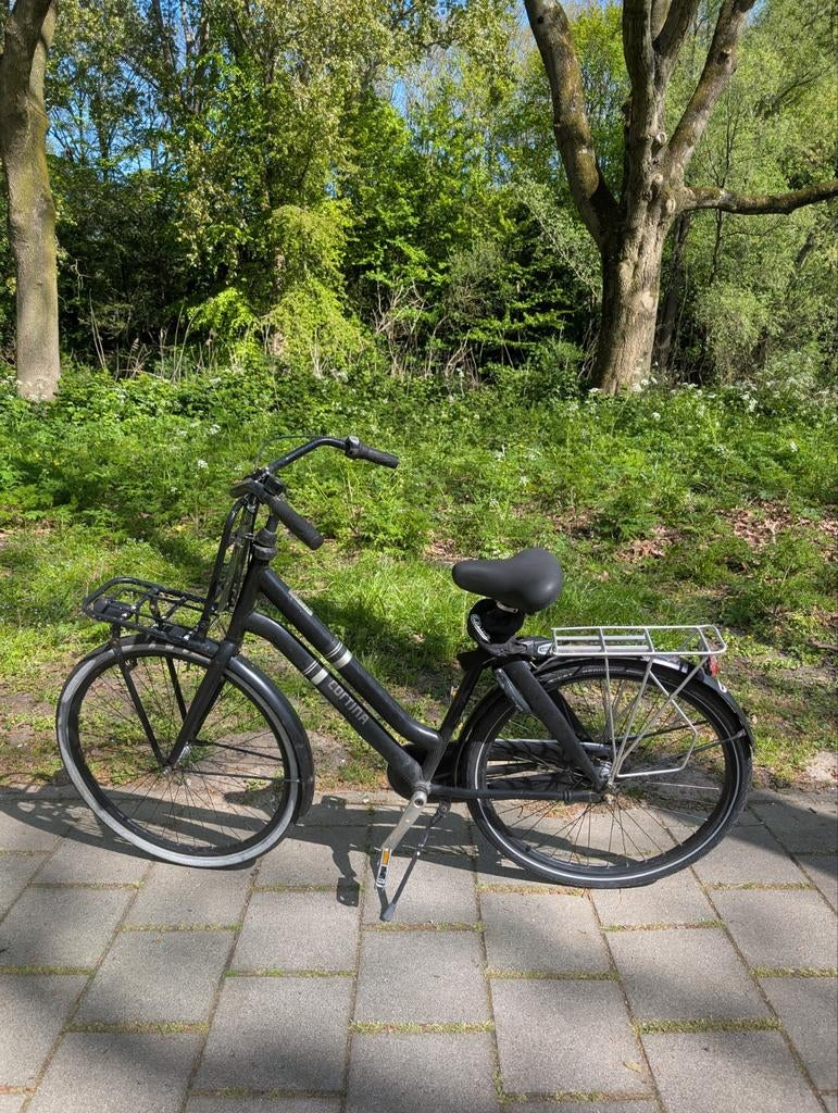Cortina Crush Stadsfiets Zwart, Gebruikt, Versnellingen, 56 cm of meer, Ophalen