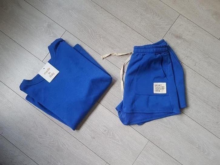 Set kobalt blauw one size, Verzenden, Nieuw, Maat 38/40 (M), Blauw