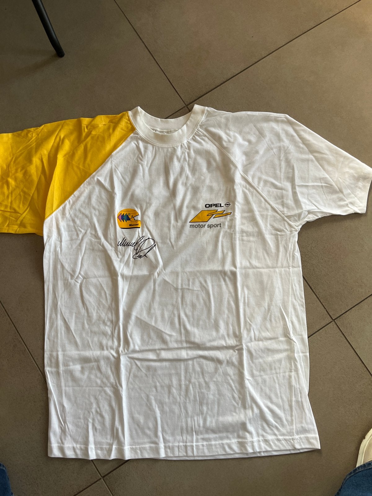 Vintage Opel Motorsport T-shirt - Maat L, Ophalen of Verzenden, Zo goed als nieuw, Maat 52/54 (L), Wit