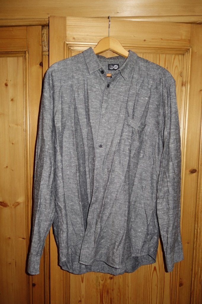 Cheap Monday grijs overhemd maat Large, Kleding | Heren, Cheap Monday, Ophalen of Verzenden, Halswijdte 41/42 (L), Grijs