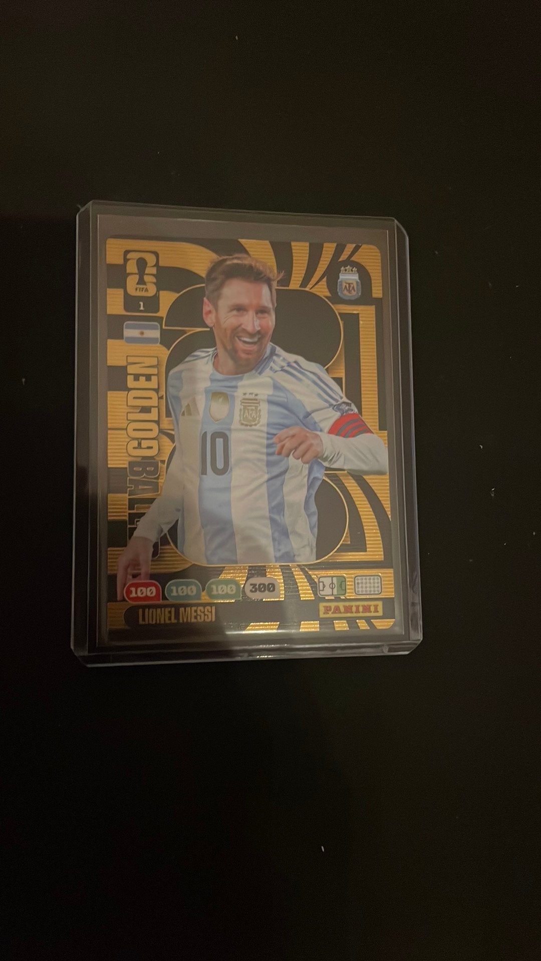 Lionel messi gold card panini, Verzamelen, Ophalen of Verzenden, Nieuw, Buitenlandse clubs, Poster, Plaatje of Sticker