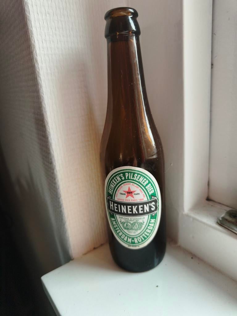 Heineken glazen fles - Vintage bierflesje, Ophalen of Verzenden, Gebruikt, Flesje(s), Heineken
